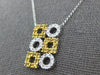 .55CT DIAMOND & AAA YELLOW SAPPHIRE 14KT WHITE GOLD SQUARE & ROUND FUN NECKLACE