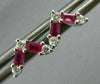 ESTATE .38CT DIAMOND & AAA RUBY 14KT WHITE GOLD V SHAPE BUTTERFLY STUD EARRINGS