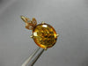 ANTIQUE LARGE 15.15CT DIAMOND & AAA CITRINE 14KT YELLOW GOLD 3D HANGING EARRINGS