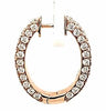 ESTATE 3.79CT DIAMOND 18KT ROSE GOLD 3D ROUND CLASSIC OVAL HOOP HANGING EARRINGS