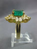 EXTRA LARGE 5.0CT DIAMOND & AAA EMERALD 14KT YELLOW GOLD 3D FLORAL COCKTAIL RING