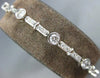 ANTIQUE 1.55CT DIAMOND 14KT WHITE GOLD BEZEL LINK TENNIS BRACELET 7.25 INCH #116
