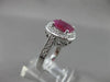 ANTIQUE 2.3CT DIAMOND & RUBY 14KT WHITE GOLD HALO DESIGN ENGAGEMENT RING #3046