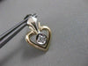 ANTIQUE OLD MINE CUT DIAMOND 14K WHITE YELLOW GOLD HANGING HEART EARRINGS #21076