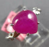 ESTATE 3.62CT AAA CABOCHON RUBY 18KT WHITE GOLD PEAR SHAPE DOUBLE LEAF FUN RING
