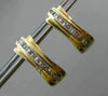 ESTATE .30CT PRINCESS CUT DIAMOND 14KT YELLOW GOLD MULTI ROW SEMI HOOP EARRINGS