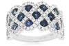 WIDE 3.20CT DIAMOND & AAA SAPPHIRE 14K WHITE GOLD INTERTWINING INFINITY FUN RING