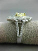 ESTATE 1.91CT WHITE & FANCY YELLOW DIAMOND 14K 2TONE GOLD FLOWER ENGAGEMENT RING