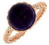 ESTATE 4.62CT DIAMOND & AAA AMETHYST 14K ROSE GOLD ROUND 3 STONE BEADED FUN RING