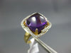 LARGE 8.95CT DIAMOND & AAA AMETHYST 14KT YELLOW GOLD 3D PYRAMID SQUARE FUN RING