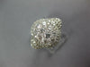 ESTATE LARGE 2.06CT DIAMOND 18K WHITE GOLD CLUSTER OVAL FILIGREE ENGAGEMENT RING