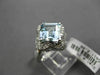 ESTATE LARGE 2.28CTW DIAMOND & AAA AQUAMARINE 14KT WHITE GOLD STAR FLORAL RING