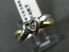 ESTATE .06CT DIAMOND 14KT WHITE & YELLOW GOLD 3D SOLITAIRE HEART FUN RING #15388