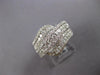 WIDE 1.78CT DIAMOND 18KT WHITE GOLD 3D MULTI ROW DOUBLE SWIRL ANNIVERSARY RING