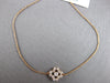 ESTATE .26CT DIAMOND 14KT ROSE GOLD 3D ROUND CLASSIC FLOWER SQUARE LOVE NECKLACE