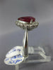 ESTATE 2.16CT DIAMOND & AAA RUBY PLATINUM 3D PEAR SHAPE & ROUND ENGAGEMENT RING