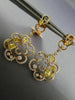 ESTATE 2.76CT MULTI COLOR FANCY DIAMOND 18KT TWO TONE GOLD 3D FLOWER EARRINGS