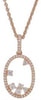 ESTATE 0.26CT DIAMOND 14KT ROSE GOLD 3D CLASSIC OVAL FLOATING PENDANT