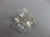 .59CT DIAMOND 14KT WHITE GOLD 3D ROUND CLUSTER SQUARE 3 ROW CRISS CROSS FUN RING