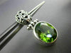 ESTATE 4CT AAA EXTRA FACET PERIDOT 925 SILVER 3D FILIGREE HANGING EARRINGS 25475