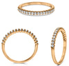 ESTATE .25CT DIAMOND 14KT ROSE GOLD ROUND CLASSIC SEMI ETERNITY ANNIVERSARY RING