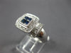 WIDE 1.32CT DIAMOND & AAA SAPPHIRE 14KT WHITE GOLD PRINCESS & ROUND SQUARE RING