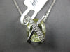 5.88CT DIAMOND & AAA GREEN AMETHYST 14KT WHITE GOLD OVAL X LOVE FLOATING PENDANT
