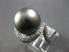 LARGE .84CT DIAMOND & AAA TAHITIAN PEARL 18K WHITE GOLD MULTI ROW SWIRL FUN RING