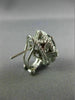 ESTATE 6.30CT DIAMOND & AAA GARNET 14K WHITE GOLD OVAL FILIGREE CLIP ON EARRINGS