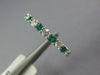 ESTATE .74CT DIAMOND & AAA EMERALD 18K WHITE GOLD CLASSIC 2.5MM ANNIVERSARY RING