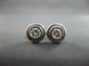 ESTATE .50CT DIAMOND 14KT WHITE GOLD BEZEL STUD EARRINGS 8mm BEAUTIFUL!! #96405