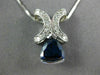 ANTIQUE 2.36CT DIAMOND & AAA SAPPHIRE 18K WHITE GOLD 3D TRILLION PENDANT #10391