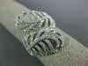 ESTATE LARGE .90CT ROUND DIAMOND 14KT WHITE GOLD MULTI LEAF CRISS CROSS FUN RING
