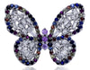 1.62CT DIAMOND & AAA MULTI COLOR SAPPHIRE 18KT WHITE GOLD 3D BUTTERFLY LOVE RING