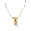 LARGE 18.07CT WHITE & FANCY YELLOW DIAMOND 18KT 2 TONE GOLD 3D CLUSTER NECKLACE