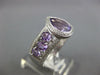 LARGE 2.49CT DIAMOND & AAA AMETHYST 14KT WHITE GOLD PEAR SHAPE & ROUND FUN RING