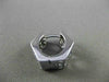 ESTATE 14KT WHITE GOLD 3D 3 ROW CUBIC ZIRCONIA HEXAGON HUGGIE EARRINGS #24347