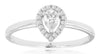 .10CT DIAMOND 14KT WHITE GOLD 3D PEAR SHAPE & ROUND CLASSIC HALO ENGAGEMENT RING