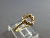 ESTATE .10CT DIAMOND 14KT YELLOW GOLD 3D CLASSIC OPEN HEART LOVE FUN RING #27893