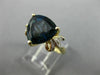 ESTATE LARGE 4.05CT DIAMOND & AAA BLUE TOPAZ 14KT YELLOW GOLD FILIGREE FUN RING
