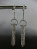 LONG 1.25CT DIAMOND 18KT WHITE GOLD MULTI BAR CHANDELIER HANGING EARRINGS #27662