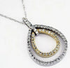 ESTATE .50CT DIAMOND 14KT 2 TONE GOLD ROUND OPEN TEAR DROP FUN FLOATING PENDANT