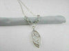 ANTIQUE 18KT WHITE LEAF DROP FILIGREE DIAMOND NECKLACE