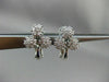 ANTIQUE .70CT DIAMOND 14KT WHITE GOLD HANGING FLOWER CLIP ON EARRINGS #1199