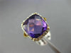 ESTATE LARGE 5.28CT DIAMONDS & AAA AMETHYST 14K YELLOW GOLD HALO SQUARE FUN RING