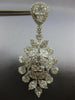 LARGE 11.24CT DIAMOND 18KT WHITE GOLD FLOWER TEAR DROP COCKTAIL HANGING EARRINGS