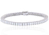 EXTRA LARGE 11.55CT DIAMOND 18KT WHITE GOLD EMERALD CUT ETERNITY TENNIS BRACELET