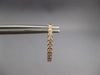 ESTATE .26CT DIAMOND 14K YELLOW GOLD 3D CLASSIC 2mm OVAL HUGGIE HANGING EARRINGS