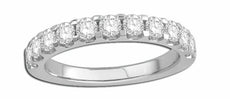 ESTATE .85CT DIAMOND 14K WHITE GOLD ROUND SEMI ETERNITY WEDDING ANNIVERSARY RING