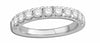 ESTATE .85CT DIAMOND 14K WHITE GOLD ROUND SEMI ETERNITY WEDDING ANNIVERSARY RING